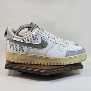 Nike Air Force 1 '07 LV8 Shoes Mens Size 8 White Gray Nike Air Logo Low Swoosh